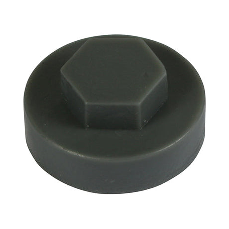 This is an image of Timco - Hex Head Cover Caps - Slate Grey 16mm - (1000 PCS Bag) 16RAL7012CAP