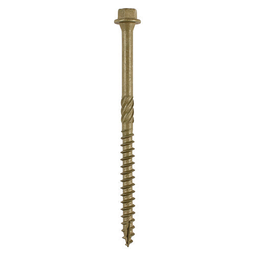 This is an image of Timco - Timber Screws - Hex Head - Exterior - Green 6.7 x 175mm - (4 PCS TIMpac) 175INDEXP