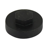 This is an image of Timco - Hex Head Cover Caps - Black 19mm - (1000 PCS Bag) 1900E53CAP