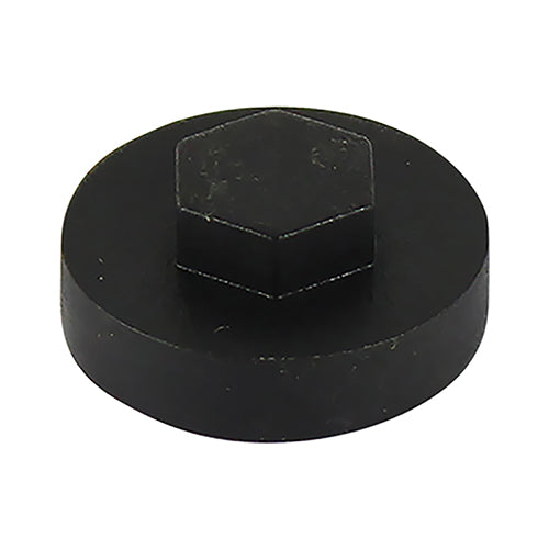 This is an image of Timco - Hex Head Cover Caps - Black 19mm - (1000 PCS Bag) 1900E53CAP