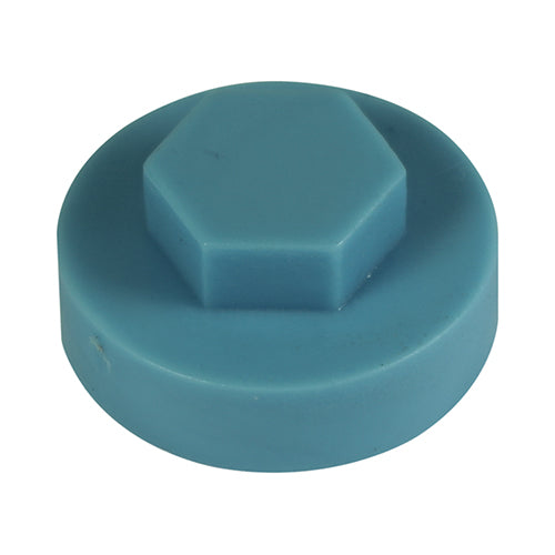 This is an image of Timco - Hex Head Cover Caps - Wedgewood Blue 19mm - (1000 PCS Bag) 1918C37CAP