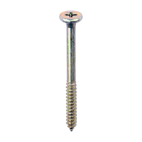 This is an image of Timco - Element Screws - Shallow Pan Countersunk - PH - Self-Tapping Thread - AB Point - Yellow 4.8 x 55mm - (200 PCS Box) 191Y