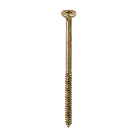 This is an image of Timco - Element Screws - Shallow Pan Countersunk - PH - Self-Tapping Thread - AB Point - Yellow 4.8 x 80mm - (200 PCS Box) 193Y