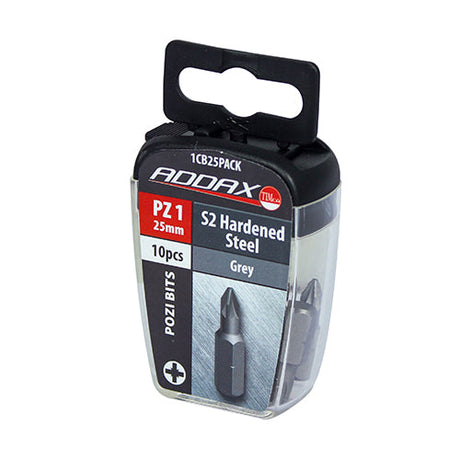 This is an image of Timco - S2 Driver Bits - PZ No.1 x 25 (10 Pieces Blister Pack) 1CB25PACK