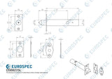 Eurospec - Security Door Bolt Long - Electro Brassed