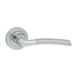 This is an image of Timco - Shavington Lever On Rose Handles - Polished & Satin Chrome 51mm (1 Pairs Blister Pack) 200006