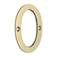 This is an image of Timco - Door Numeral 0 - Polished Brass 81mm (1 Each Bag) 200022