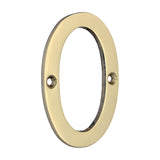 This is an image of Timco - Door Numeral 0 - Polished Brass 81mm (1 Each Bag) 200022
