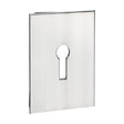 This is an image of Timco - Lock Profile Self-Adhesive Escutcheon - Oblong - Polished Stainless Steel 65 x 47 (1 Each TIMpac) 200027P