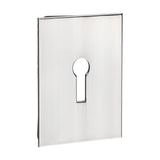 This is an image of Timco - Lock Profile Self-Adhesive Escutcheon - Oblong - Polished Stainless Steel 65 x 47 (1 Each Bag) 200027
