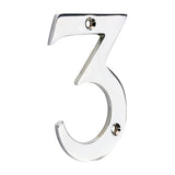 This is an image of Timco - Door Numeral 3 - Polished Chrome 75mm (1 Each TIMpac) 200047P