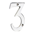 This is an image of Timco - Door Numeral 3 - Polished Chrome 75mm (1 Each Bag) 200047
