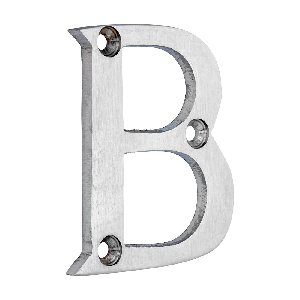 This is an image of Timco - Door Letter B - Satin Chrome 64mm (1 Each TIMpac) 200059P