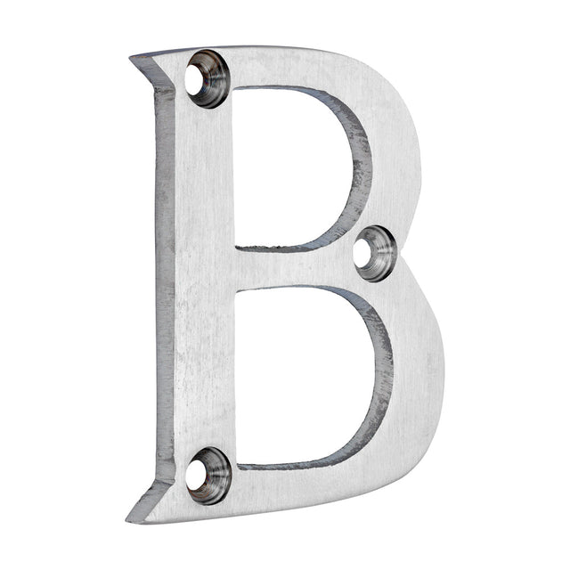 This is an image of Timco - Door Letter B - Satin Chrome 64mm (1 Each TIMpac) 200059P
