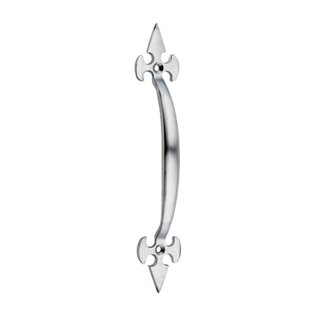 This is an image of Timco - Fleur De Lys Pull Handle - Satin Chrome 178mm (1 Each TIMpac) 200062P