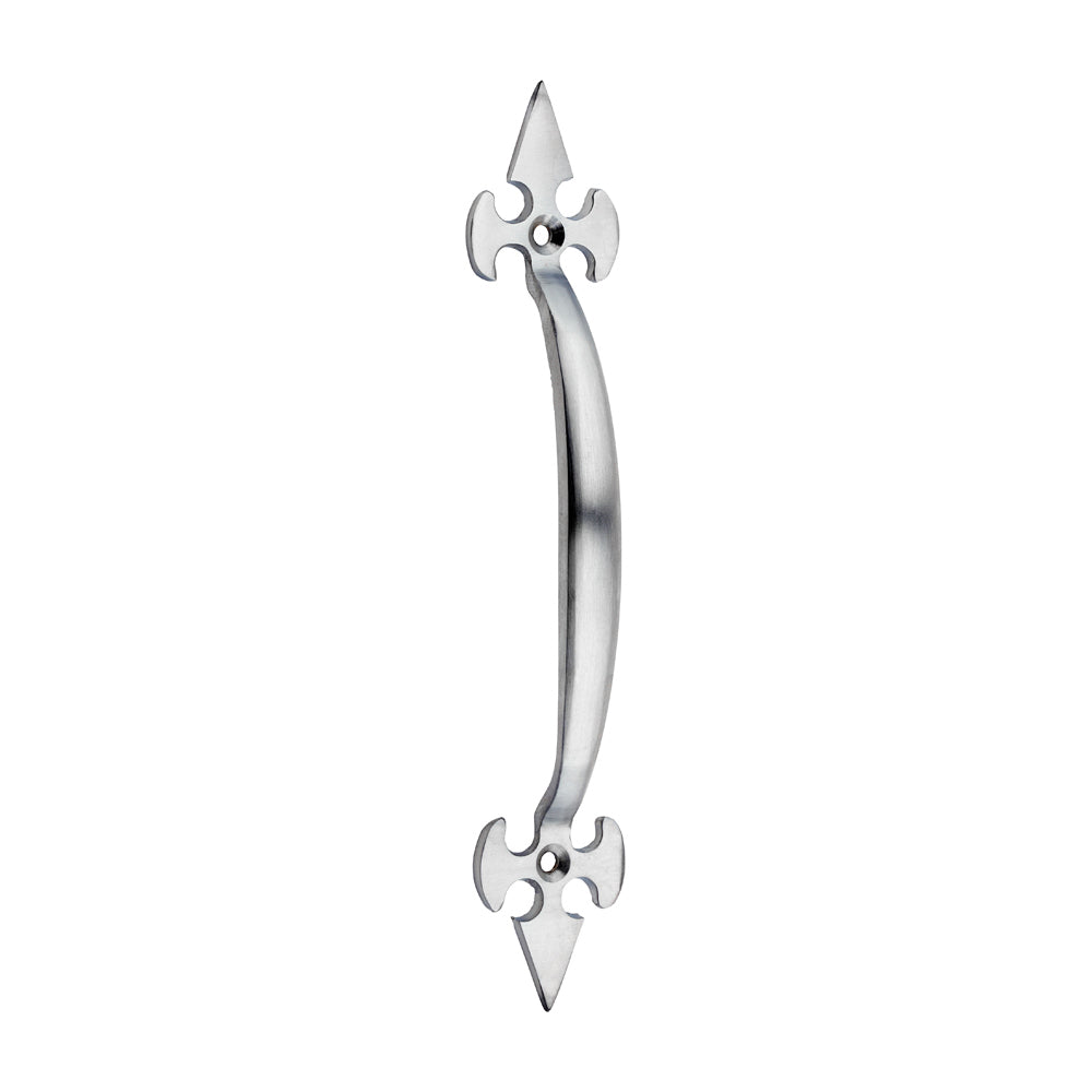 This is an image of Timco - Fleur De Lys Pull Handle - Satin Chrome 178mm (1 Each Bag) 200062