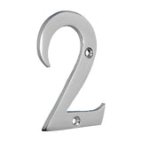 This is an image of Timco - Door Numeral 2 - Polished Chrome 76mm (1 Each Bag) 200081