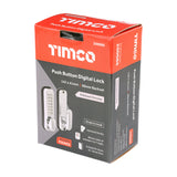 This is an image of Timco - Push Button Digital Lock - Polished Chrome 142 x 41 (1 Each Box) 200086