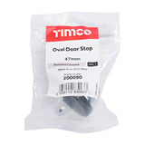 This is an image of Timco - Oval Door Stop - Polished Chrome 47mm (1 Each Bag) 200090