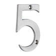 This is an image of Timco - Door Numeral 5 - Satin Chrome 75mm (1 Each Bag) 200097