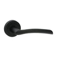 This is an image of Timco - Shavington Lever On Rose Handles - Matt Black 51mm (1 Pairs Blister Pack) 200100