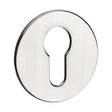 This is an image of Timco - Euro Profile Self-Adhesive Escutcheon - Round - Polished Stainless Steel 52mm (1 Each TIMpac) 200116P