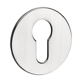 This is an image of Timco - Euro Profile Self-Adhesive Escutcheon - Round - Polished Stainless Steel 52mm (1 Each TIMpac) 200116P