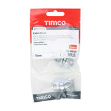 This is an image of Timco - Cabin Hook - Satin Chrome 75mm (1 Each TIMpac) 200123P