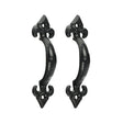 This is an image of Timco - Fleur De Lys Pull Handle - Antique Black 4" (1 Each Bag) 200131