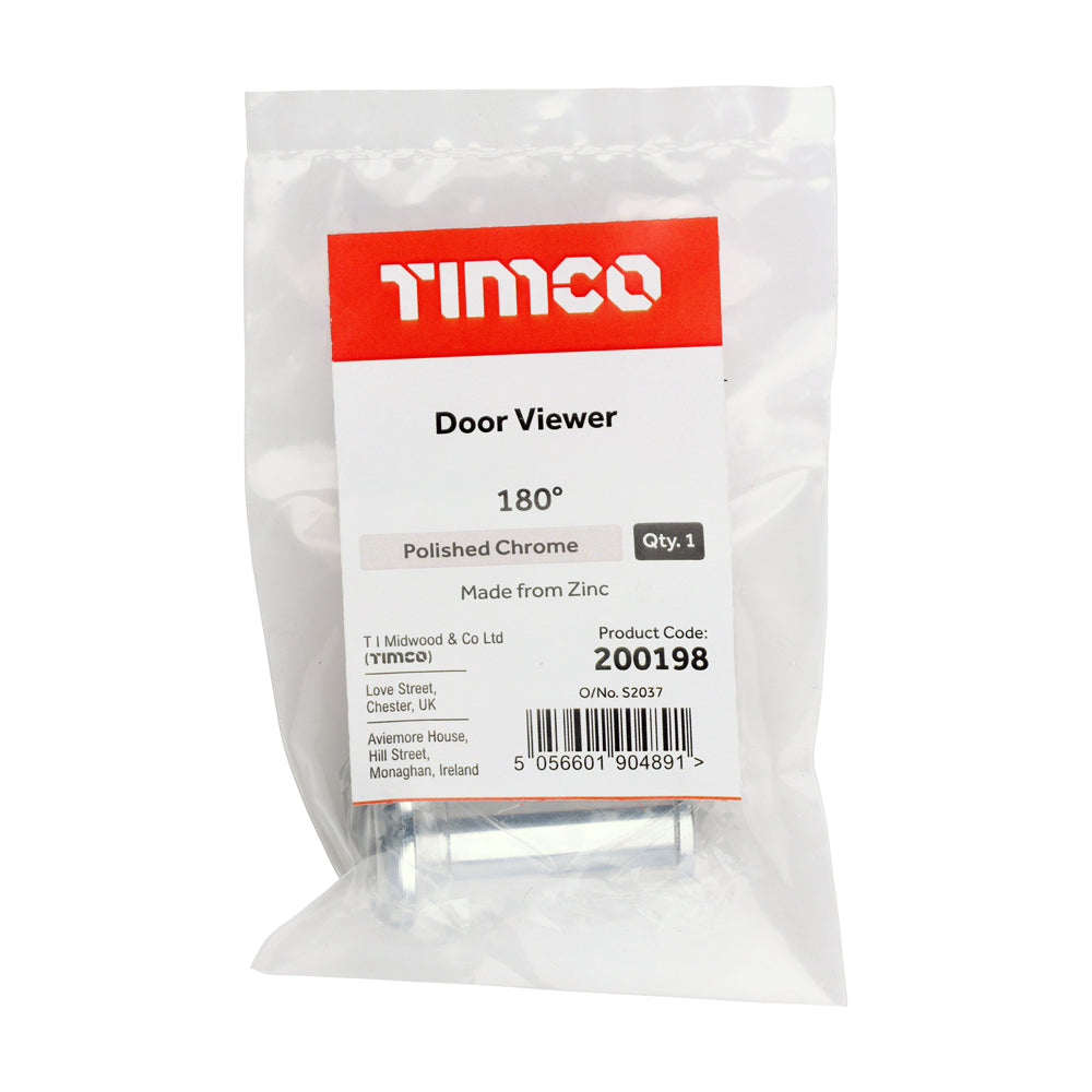 This is an image of Timco - Door Viewer - Polished Chrome 180 Degree (1 Each Bag) 200198