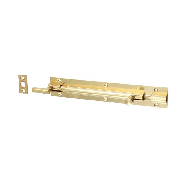 This is an image of Timco - Necked Barrel Bolt - Polished Brass 150 x 25mm (1 Each Bag) 200200