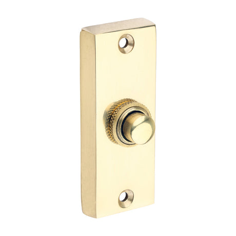 This is an image of Timco - Traditional Door Bell Push - Polished Brass 80 x 31 (1 Each TIMpac) 200213P