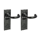 This is an image of Timco - Traditional Lever Latch Handles - Antique Black 155 x 54 (1 Pairs Box) 200232