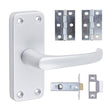 This is an image of Timco - Contractors Lever Latch Door Pack - Satin Anodised Aluminium 103 x 40 (1 Pairs Box) 200235