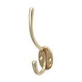 This is an image of Timco - Hat & Coat Hook - Polished Brass 125 x 32mm (1 Each TIMpac) 200257P