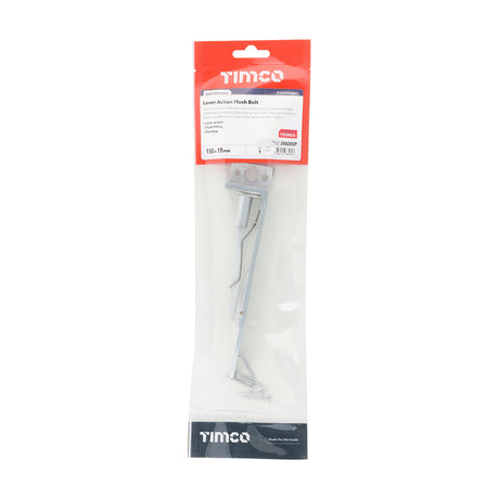 This is an image of Timco - Lever Action Flush Bolt - Satin Chrome 150 x 19mm (1 Each TIMpac) 200285P