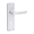This is an image of Timco - Contractors Lever Lock Handles - Satin Anodised Aluminium 154 x 40 (1 Pairs Blister Pack) 200304