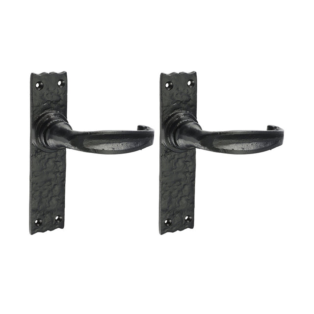 This is an image of Timco - Narrow Style Lever Latch Handles - Antique Black 155 x 37 (1 Pairs Box) 200314