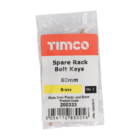 This is an image of Timco - Spare Rack Bolt Keys 80mm (2 Pieces Bag) 200333