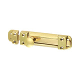 This is an image of Timco - Contract Flat Section Bolt - Polished Brass 110 x 25mm (1 Each TIMpac) 200336P
