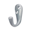 This is an image of Timco - Single Robe Hook - Satin Chrome 44 x 18mm (1 Each Bag) 200347