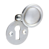 This is an image of Timco - Pair of Traditional Pattern Escutcheon - Satin Chrome 32mm (1 Pairs TIMpac) 200348P