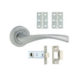 This is an image of Timco - Edleston Lever On Rose Door Pack - Satin Chrome Mixed (1 Each Box) 200352