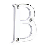 This is an image of Timco - Door Letter B - Polished Chrome 64mm (1 Each TIMpac) 200353P