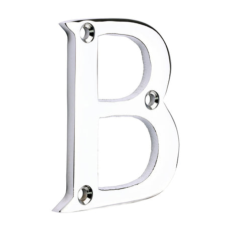 This is an image of Timco - Door Letter B - Polished Chrome 64mm (1 Each TIMpac) 200353P