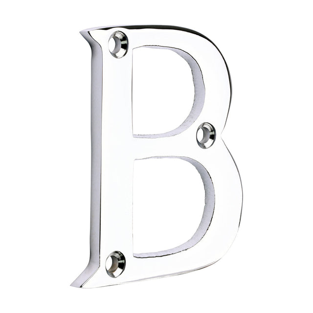 This is an image of Timco - Door Letter B - Polished Chrome 64mm (1 Each TIMpac) 200353P