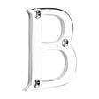 This is an image of Timco - Door Letter B - Polished Chrome 64mm (1 Each Bag) 200353