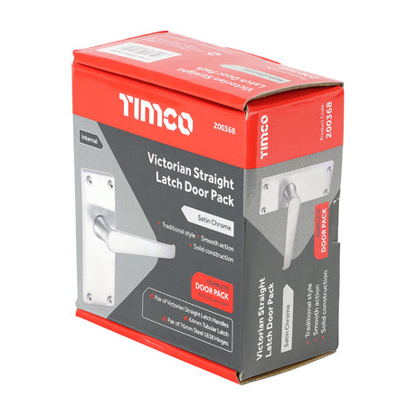 This is an image of Timco - Victorian Straight Latch Door Pack - Satin Chrome Mixed (1 Each Box) 200368