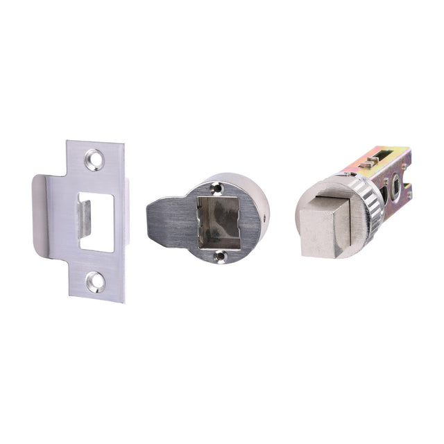 This is an image of Timco - Quick Fit Round Deadbolt - Nickel 64 case / 45 backset (1 Each TIMpac) 200378P