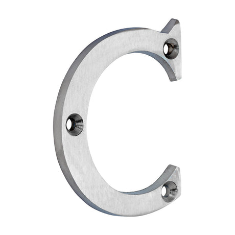This is an image of Timco - Door Letter C - Satin Chrome 65mm (1 Each TIMpac) 200386P